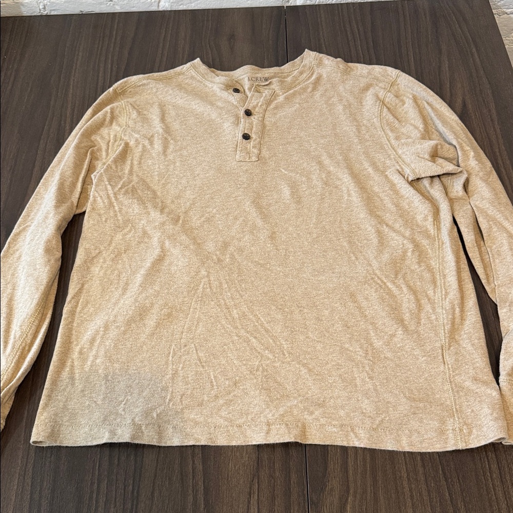 J. Crew Men’s Long Sleeve Henley-Size L